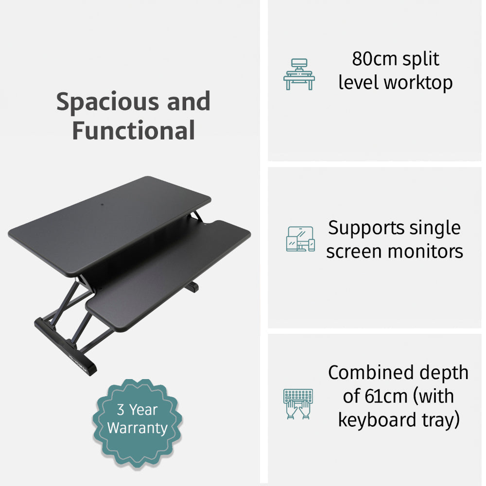 Ergonomic Slim Single Monitor Standing Desk Converter