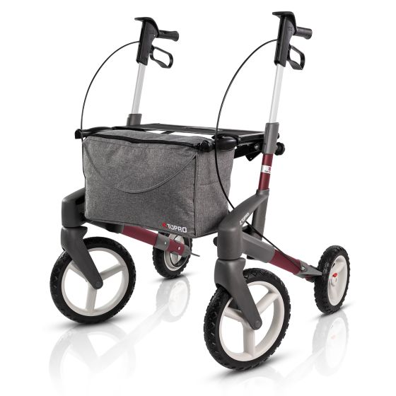 TOPRO Olympos ATR All-Terrain Rollator - Rugged Outdoor Mobility Solution Rollator TOPRO Wine Red