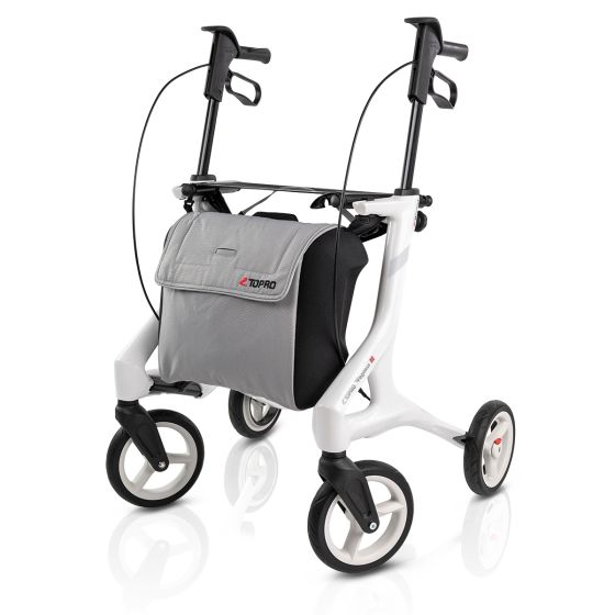 TOPRO Pegasus Carbon Rollator – Lightweight and Stylish Mobility Aid Rollator TOPRO White