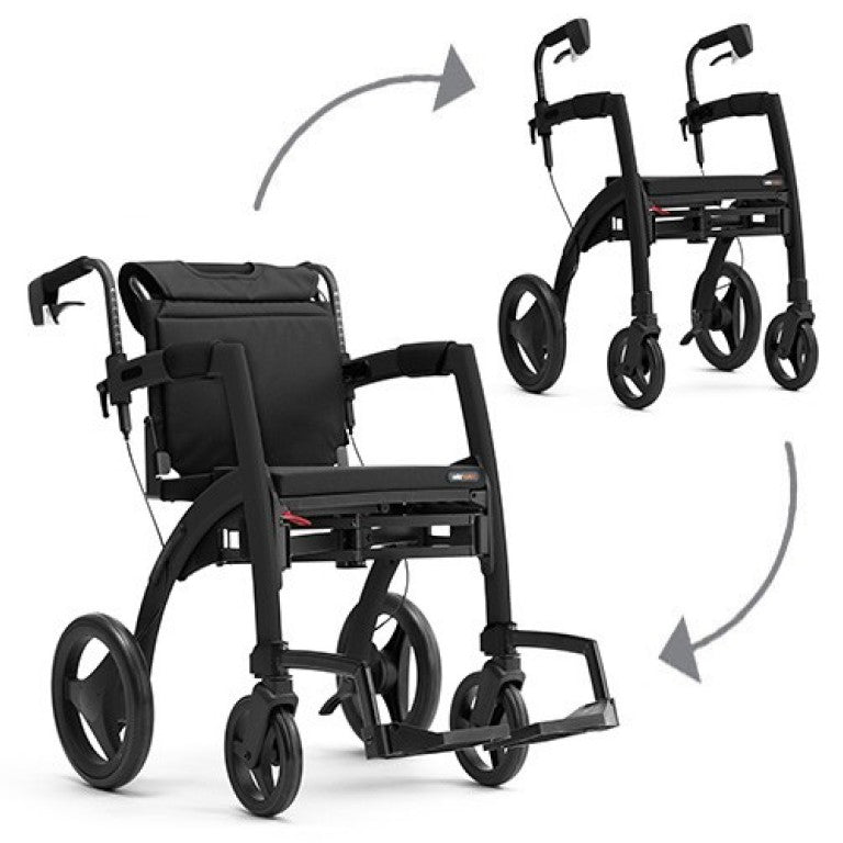 Rollz Motion (2.1) : 2-in-1 Rollator and Wheelchair Rollator Rollz Matt Black