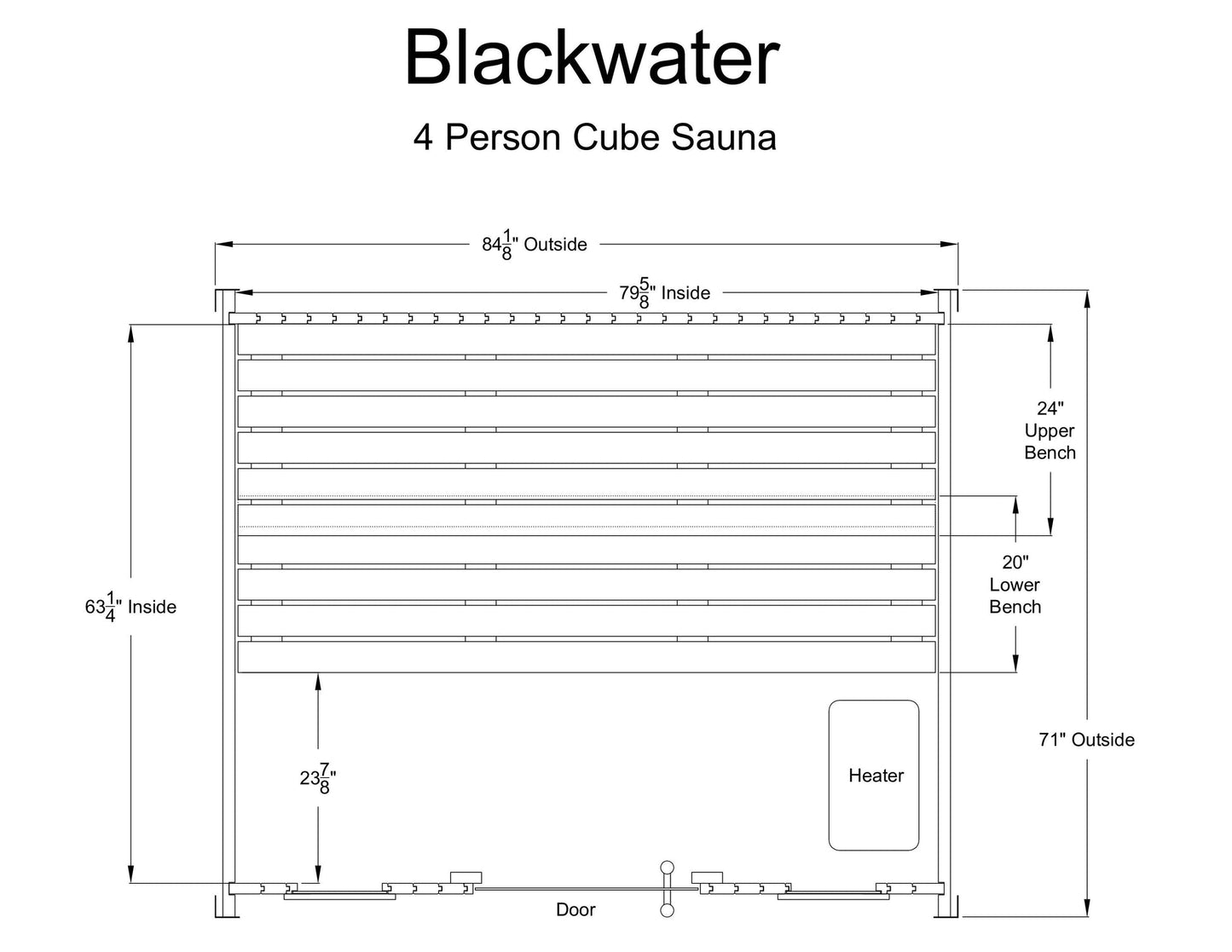 BlackWater 4 Person Outdoor Cube Sauna