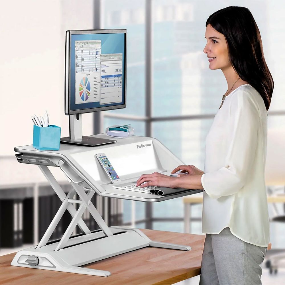 Fellowes Lotus Sit‑Stand Single Monitor Standing Desk Converter