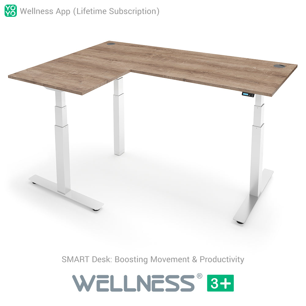 WELLNESS 3+ L-Shape Dual Motor SMART Standing Desk