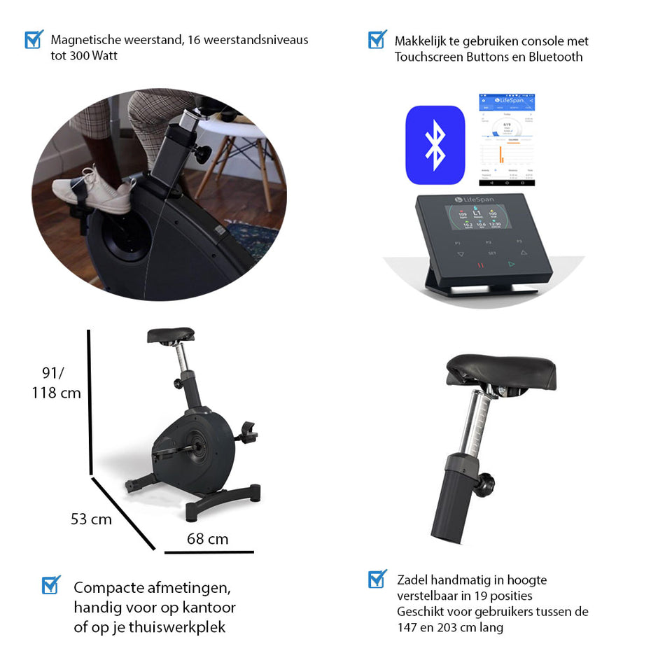 LifeSpan C3-SC110 Under Desk Bike Desk Bike LifeSpan