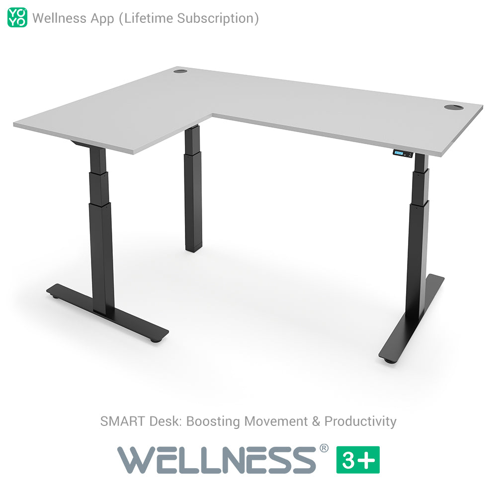 WELLNESS 3+ L-Shape Dual Motor SMART Standing Desk