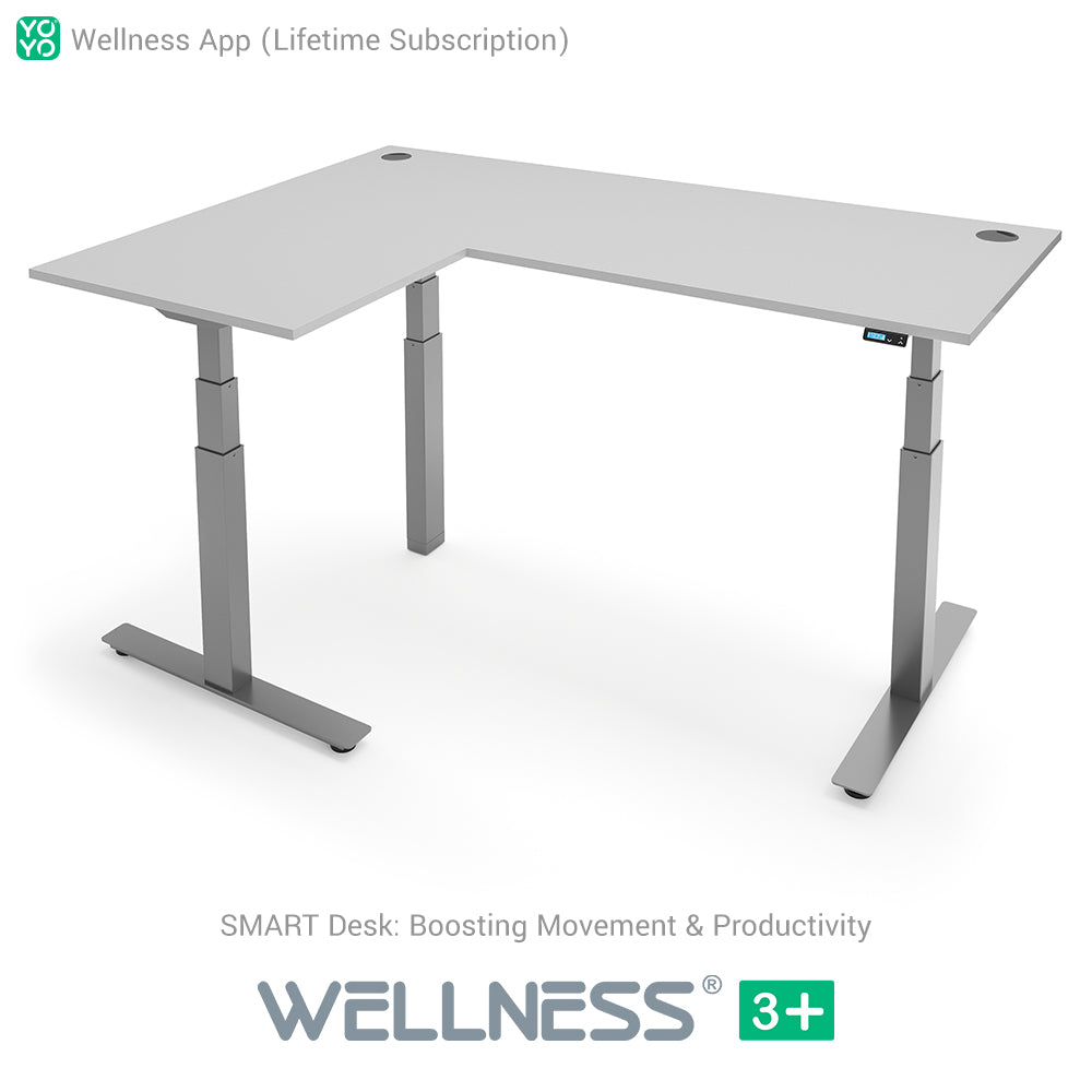 WELLNESS 3+ L-Shape Dual Motor SMART Standing Desk