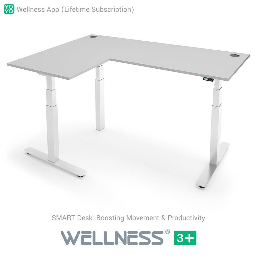 WELLNESS 3+ L-Shape Dual Motor SMART Standing Desk