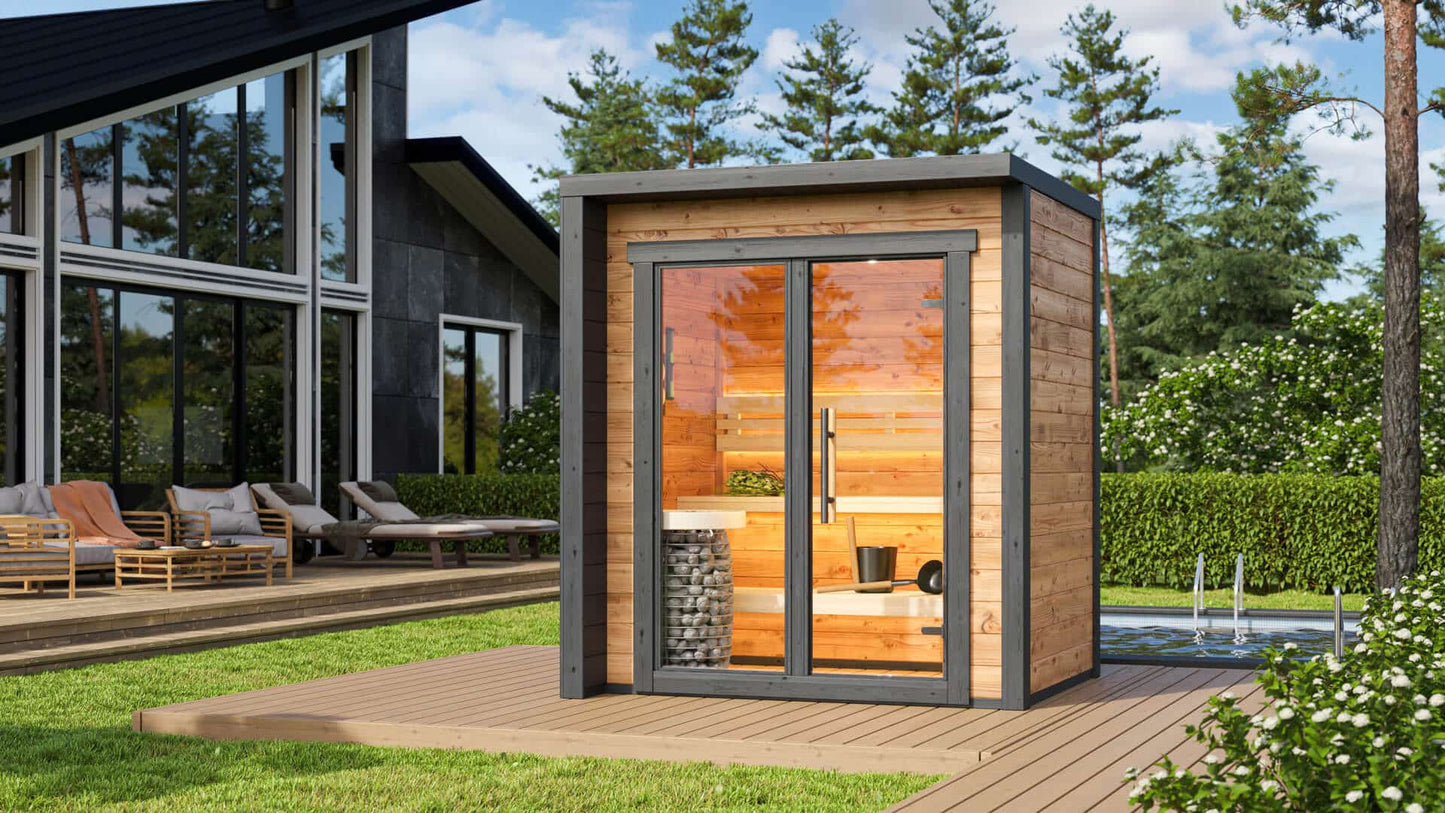 Compact Outdoor Sauna Kit – Patio XXS 3-Person Thermowood Cabin for Garden & Patio