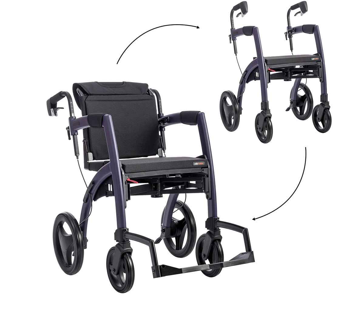 Rollz Motion (2.1) : 2-in-1 Rollator and Wheelchair Rollator Rollz