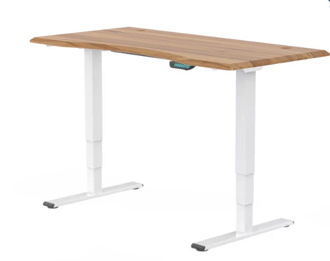 E5 Dual Motor Standing Desk Ergonest White Brown(curved edges)