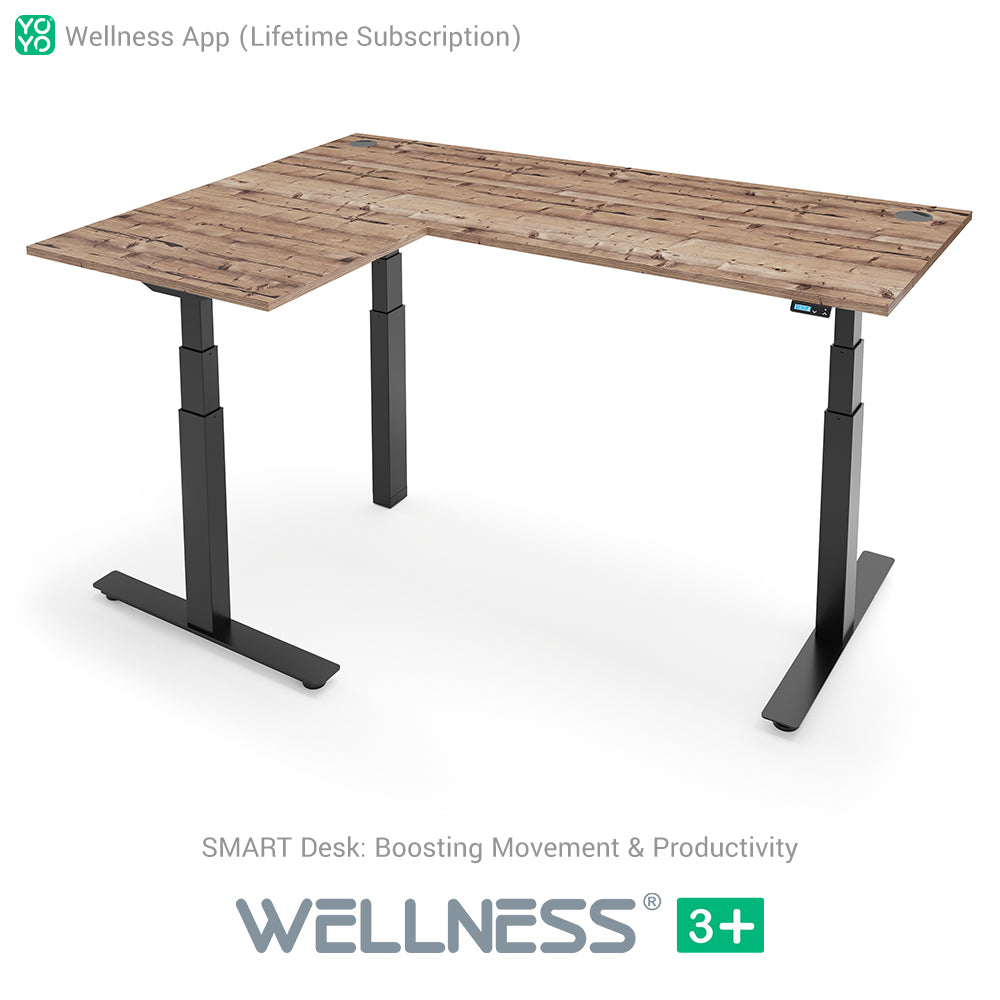 WELLNESS 3+ L-Shape Dual Motor SMART Standing Desk