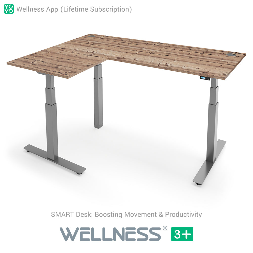 WELLNESS 3+ L-Shape Dual Motor SMART Standing Desk