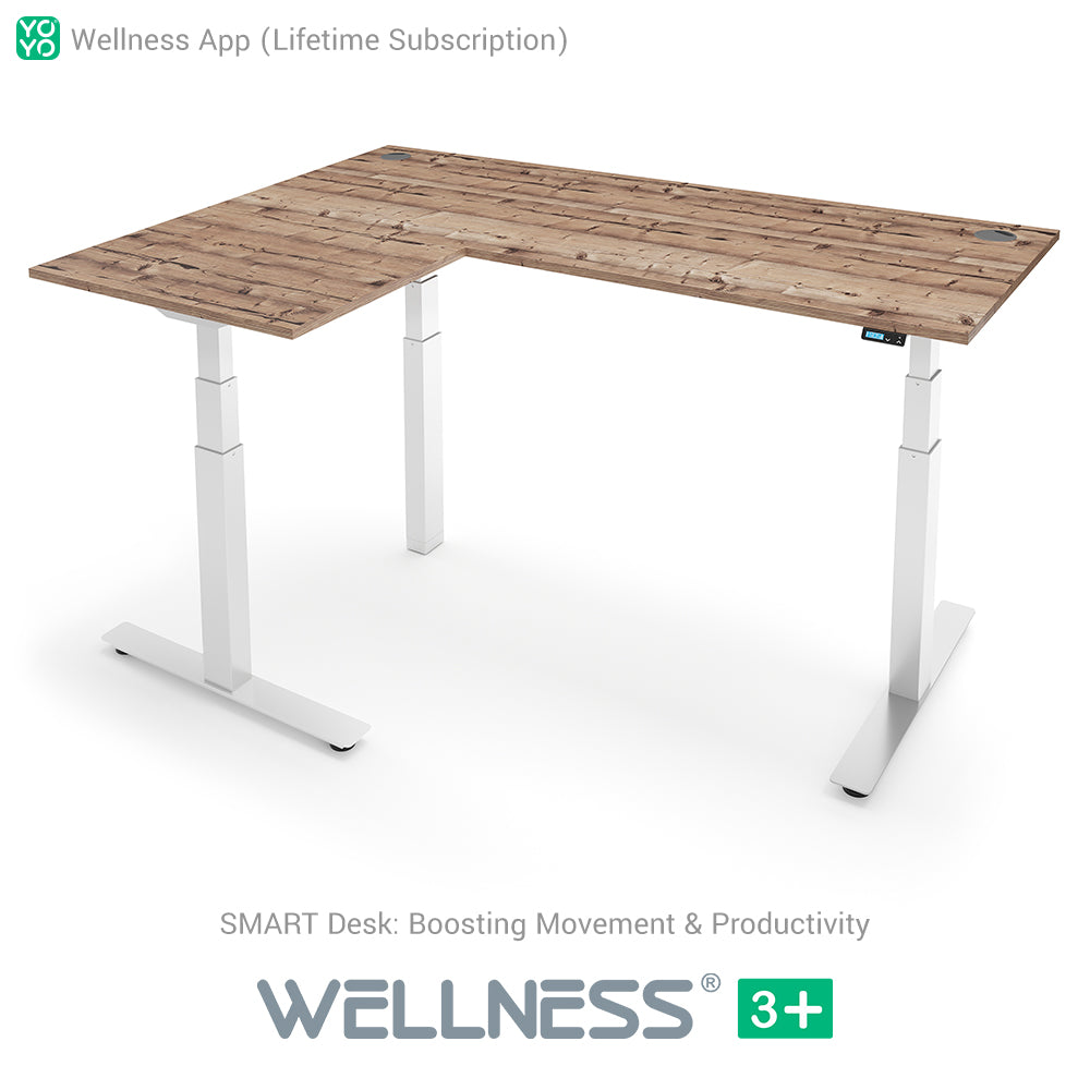 WELLNESS 3+ L-Shape Dual Motor SMART Standing Desk