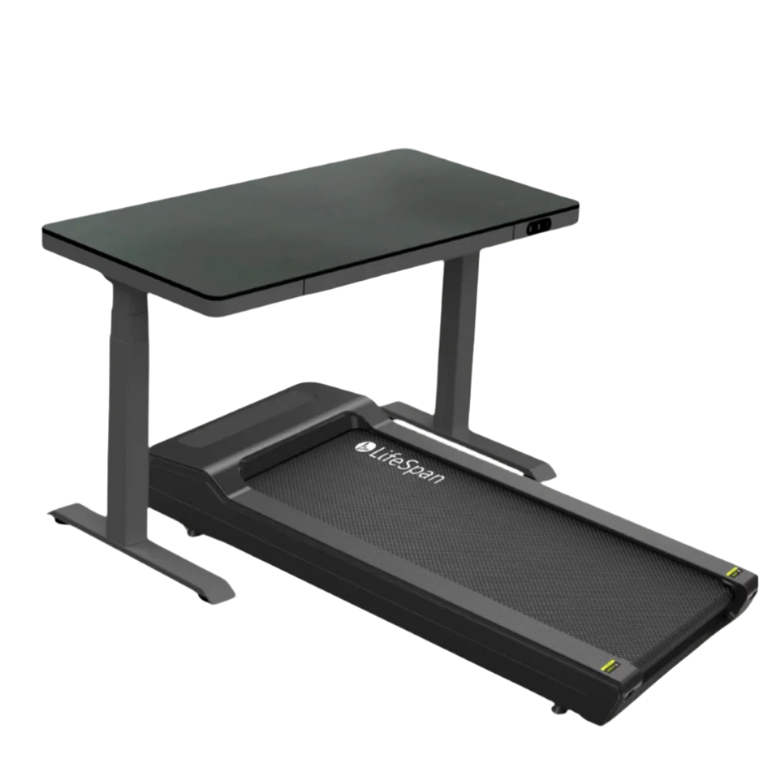 LifeSpan TR1200-Power Treadmill Desk with Glass Standing Desk + SC130 Smart Console