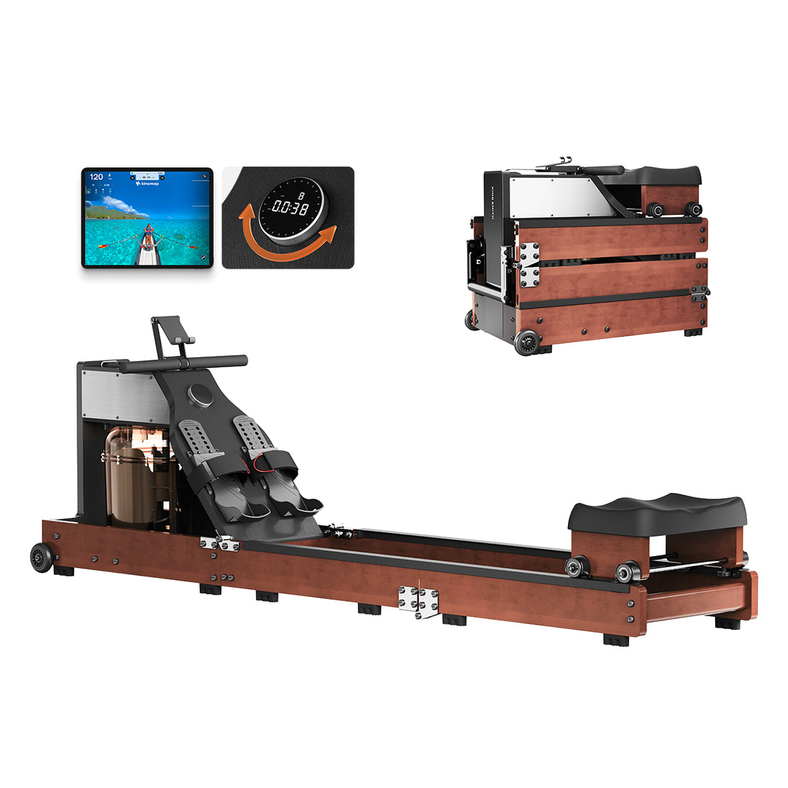 King Smith Fitness WM10 Foldable Water & Magnetic Rowing Machine