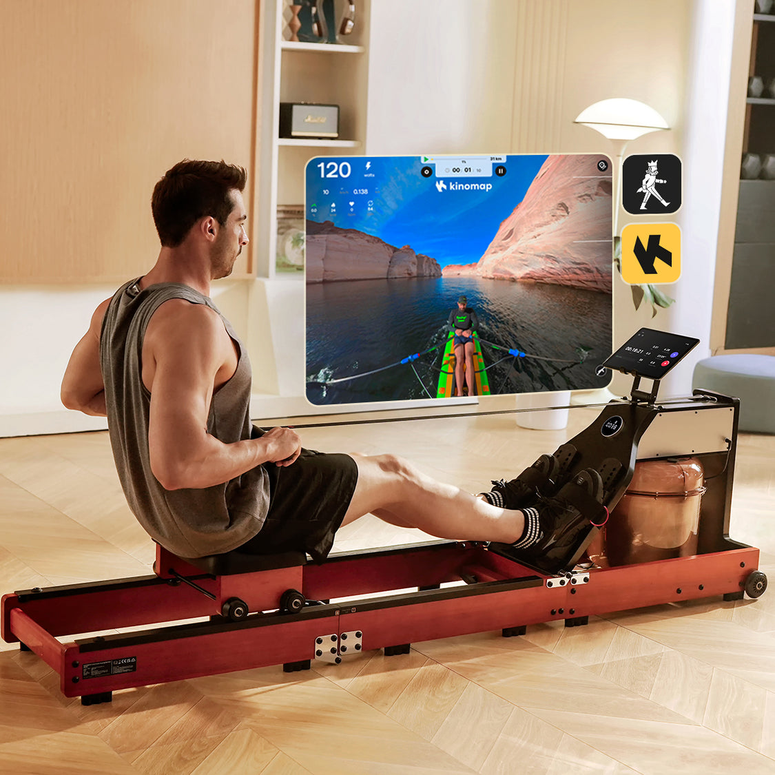 King Smith Fitness WM10 Foldable Water & Magnetic Rowing Machine