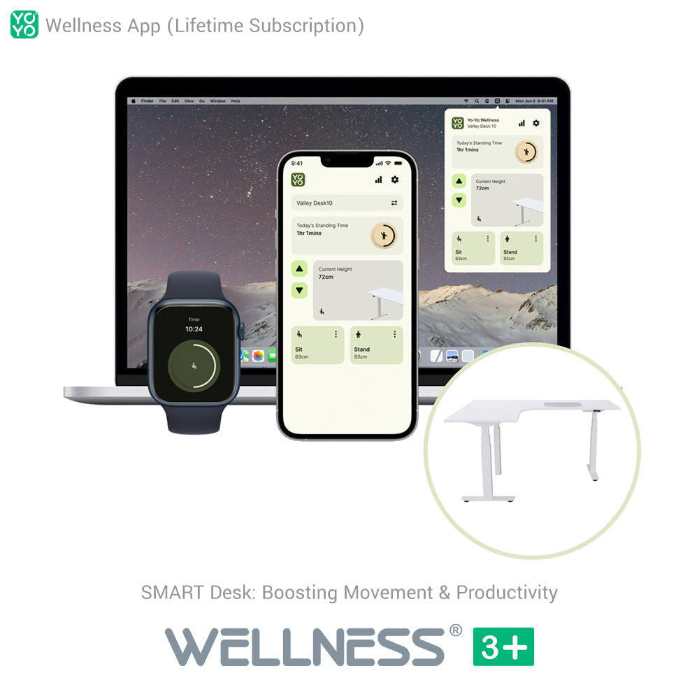 WELLNESS 3+ L-Shape Dual Motor SMART Standing Desk