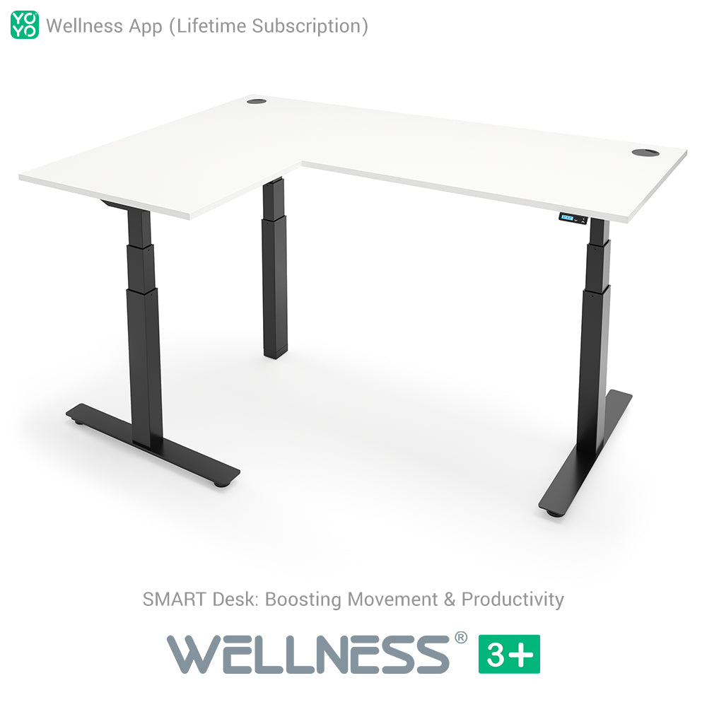 WELLNESS 3+ L-Shape Dual Motor SMART Standing Desk