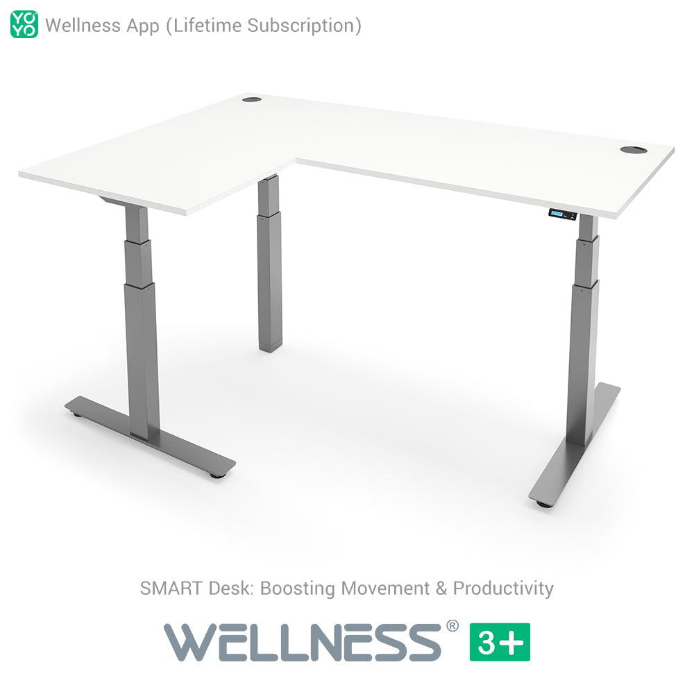 WELLNESS 3+ L-Shape Dual Motor SMART Standing Desk
