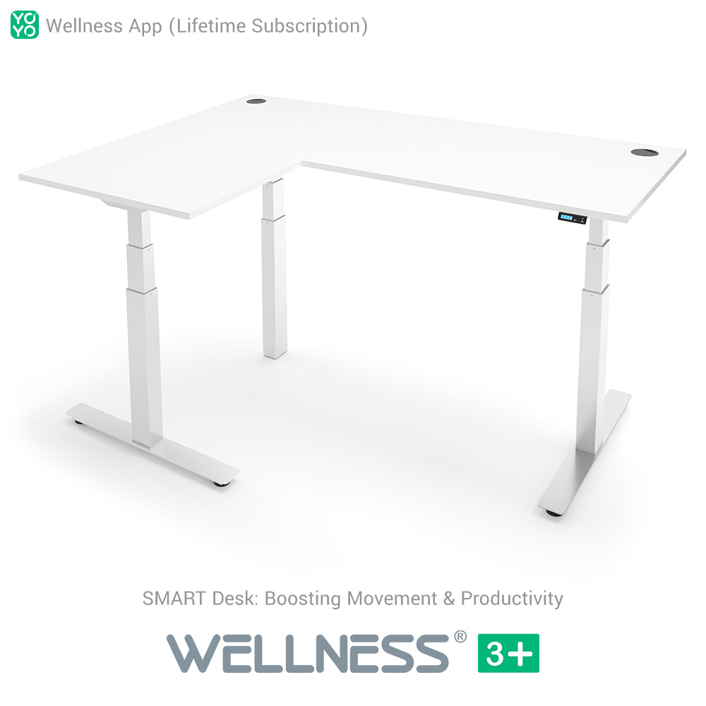 WELLNESS 3+ L-Shape Dual Motor SMART Standing Desk