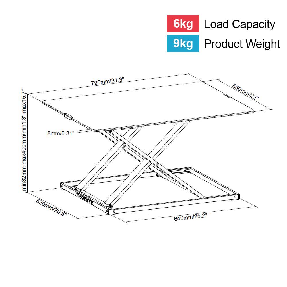 Portable Single Monitor Standing Desk Converter- LITE Edition