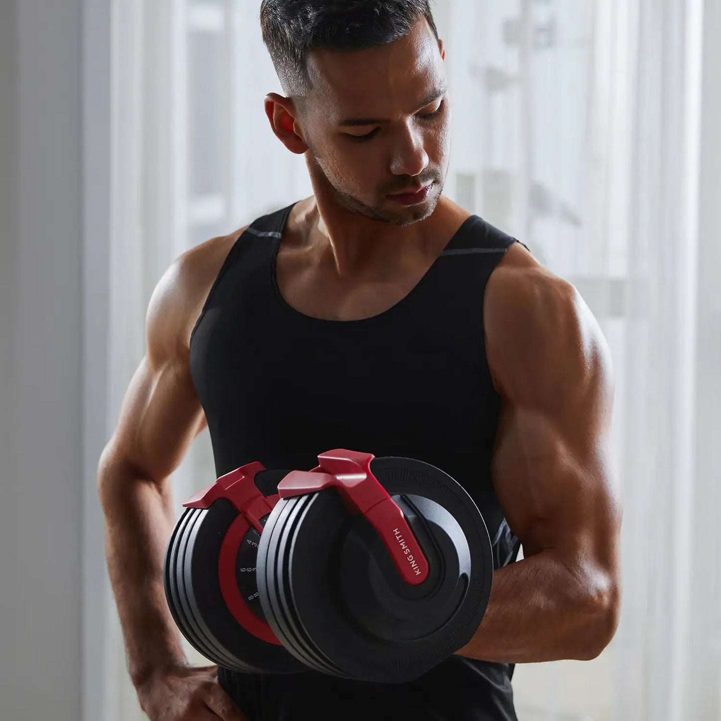 King Smith Fitness 24 kg 3-in-1 Adjustable Dumbbell, Barbell & Kettlebell Set