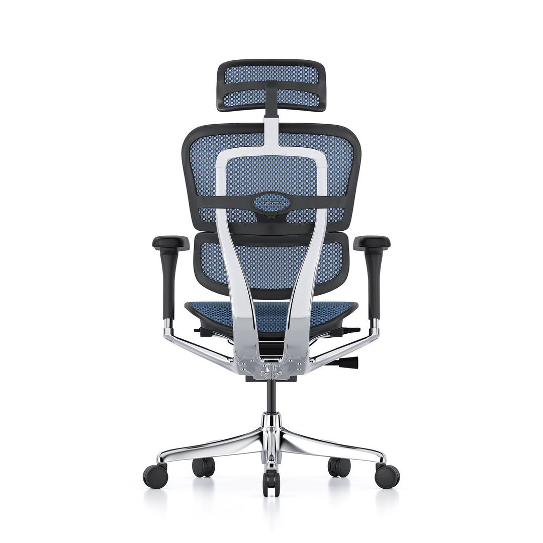 Ergohuman Office Chair- Blue Mesh Office Chair Ergohuman With Headrest Black