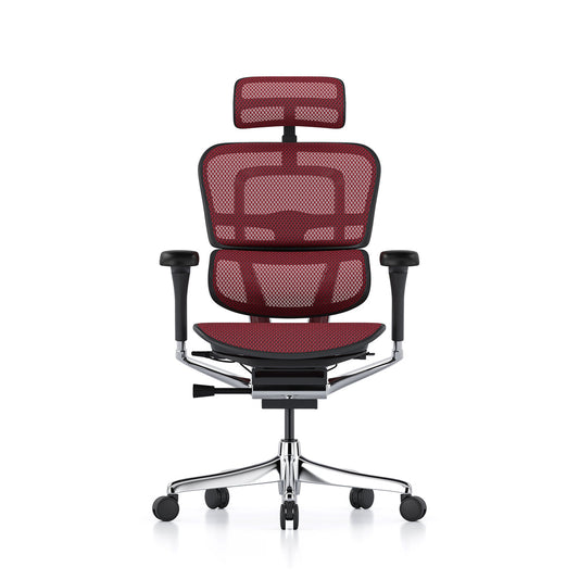 Ergohuman Office Chair- Red Mesh Office Chair Ergohuman With Headrest Black