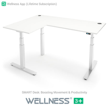 WELLNESS 3+ L-Shape Dual Motor SMART Standing Desk