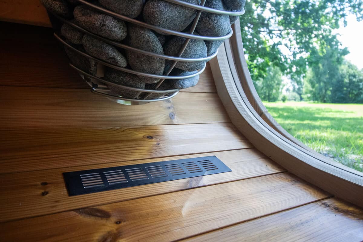 Compact Outdoor Sauna Cabin – Dice Sauna POCKET | Thermowood 1-4 Person Prefab with Glass Front & Alder Benches