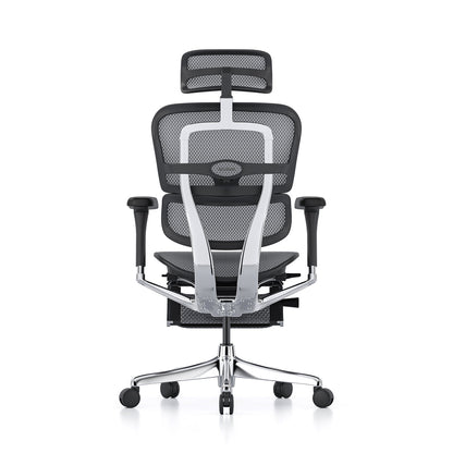 Ergohuman Office Chair- Grey Mesh Office Chair Ergohuman With Headrest + Legrest Black
